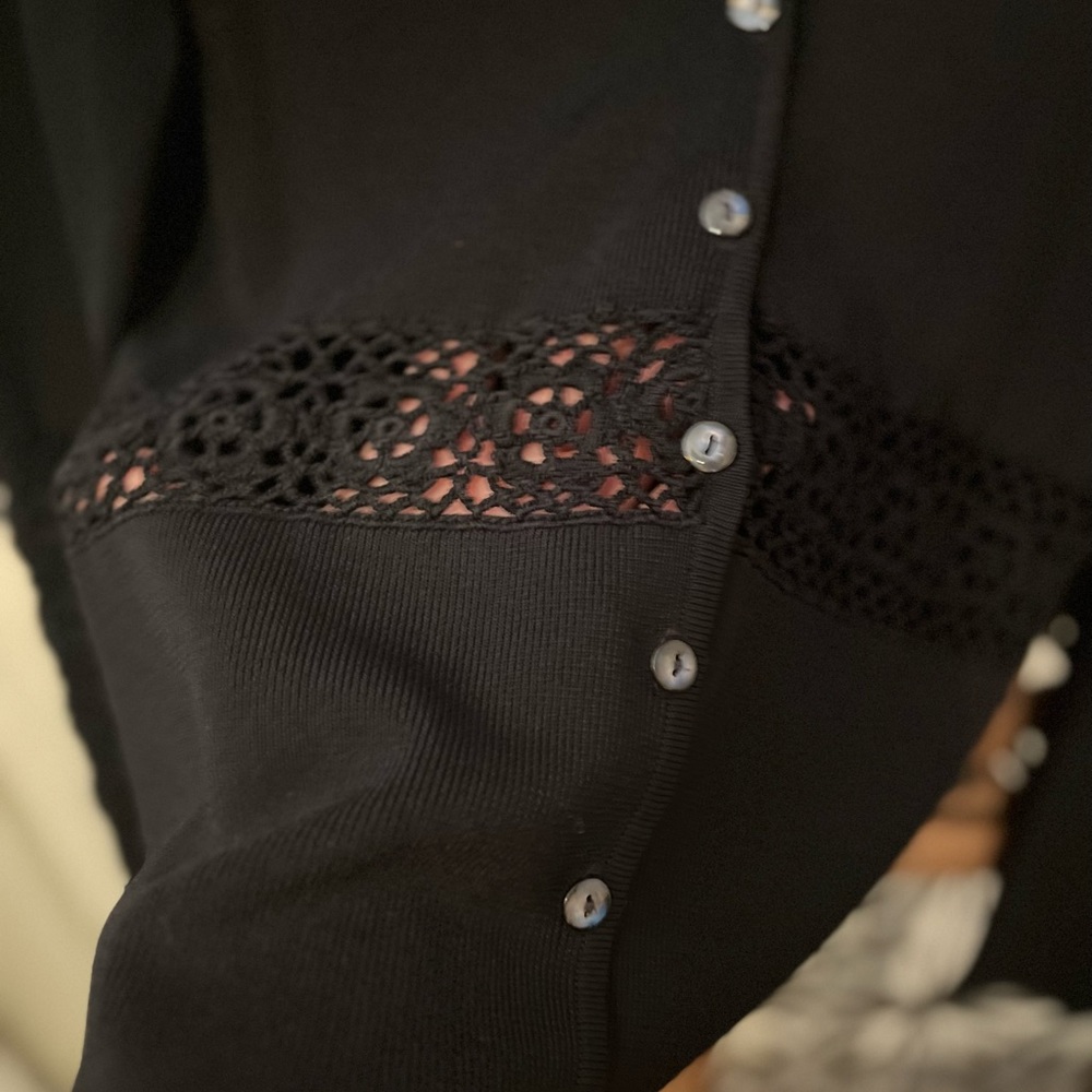 Cyrus Ribbed & Lace Button Down Cardigan - Picture 5 of 8